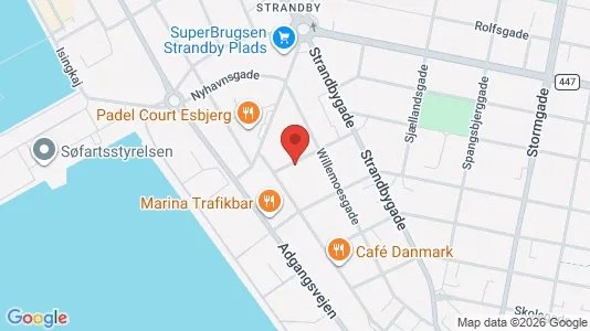 Erhvervslejemål til leje i Esbjerg Centrum - kort over placeringen