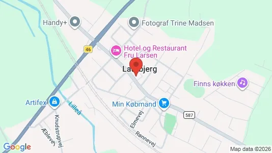 Kontorlokaler til salg i Langå - kort over placeringen