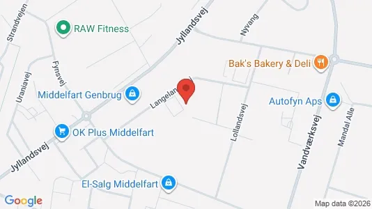 Kontorlokaler til leje i Middelfart - kort over placeringen