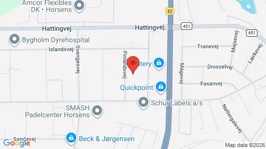 Lagerlokaler til salg i Horsens - kort over placeringen