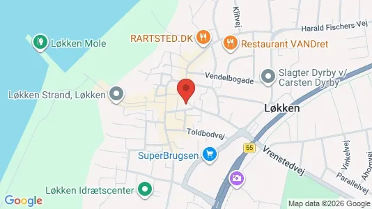 Erhvervslejemål til leje i Løkken - kort over placeringen