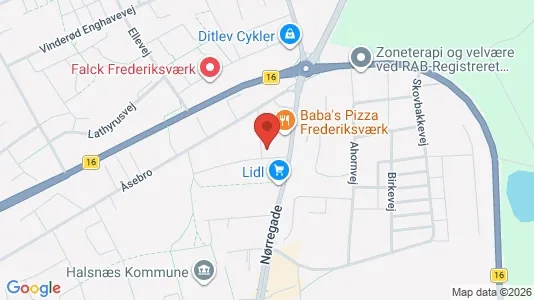 Erhvervslejemål til salg i Frederiksværk - kort over placeringen