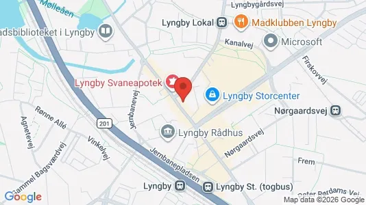Erhvervslejemål til leje i Kongens Lyngby - kort over placeringen