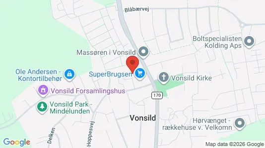 Erhvervslejemål til salg i Kolding - kort over placeringen
