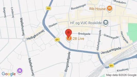 Erhvervslejemål til salg i Roskilde - kort over placeringen