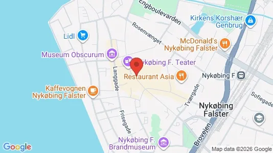 Kontorlokaler til leje i Nykøbing Falster - kort over placeringen