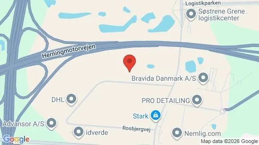 Lagerlokaler til leje i Brabrand - kort over placeringen