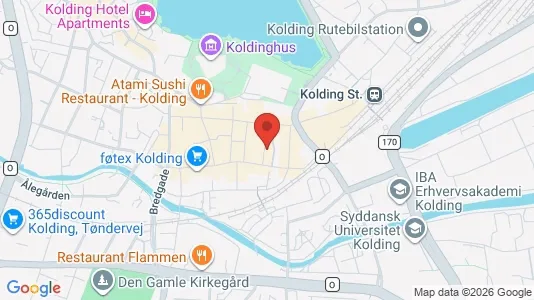 Erhvervslejemål til salg i Kolding - kort over placeringen