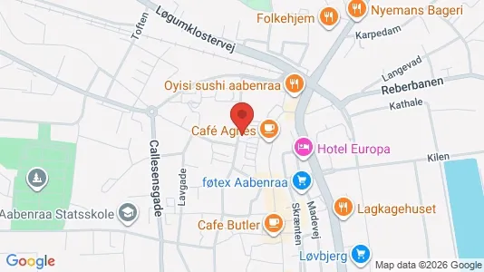 Erhvervslejemål til salg i Aabenraa - kort over placeringen