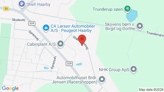 Lagerlokaler til salg i Haarby - kort over placeringen
