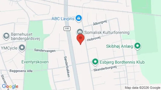 Lagerlokaler til leje i Esbjerg Centrum - kort over placeringen