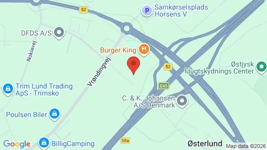 Lagerlokaler til leje i Horsens - kort over placeringen