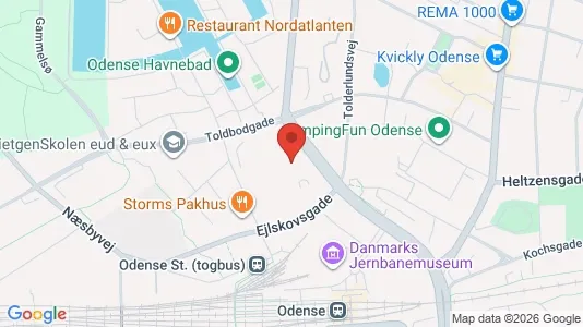 Kontorlokaler til leje i Odense C - kort over placeringen