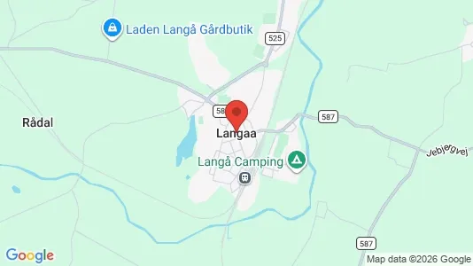 Erhvervsgrunde til salg i Langå - kort over placeringen