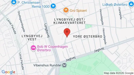 Erhvervslejemål til leje i Østerbro - kort over placeringen