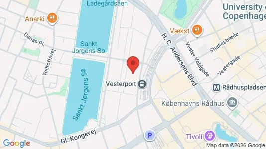 Erhvervslejemål til leje i Vesterbro - kort over placeringen