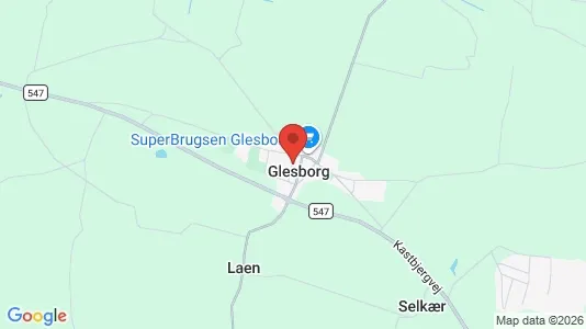 Boligudlejningsejendomme til salg i Glesborg - kort over placeringen
