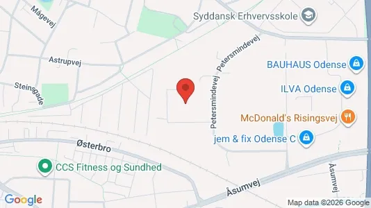 Erhvervsgrunde til salg i Odense C - kort over placeringen