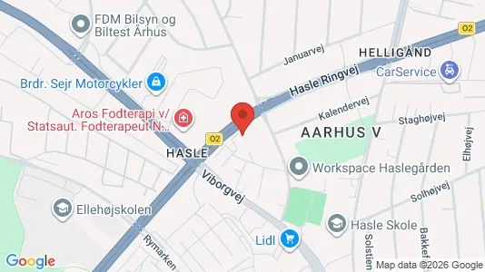 Kontorlokaler til salg i Århus V - kort over placeringen