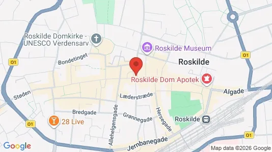 Erhvervslejemål til leje i Roskilde - kort over placeringen