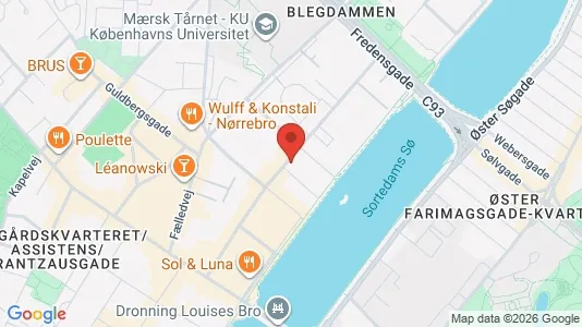 Erhvervslejemål til leje i Nørrebro - kort over placeringen