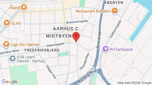 Erhvervslejemål til leje i Århus C - kort over placeringen