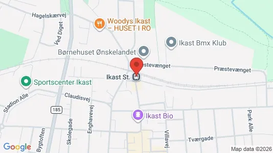 Kontorlokaler til leje i Ikast - kort over placeringen