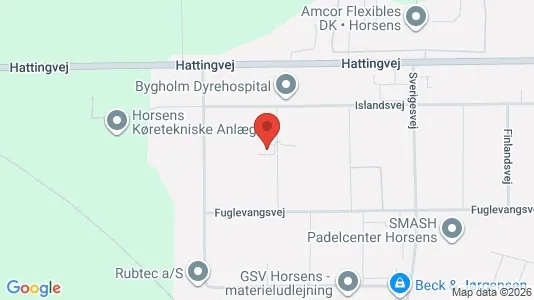 Lagerlokaler til leje i Horsens - kort over placeringen