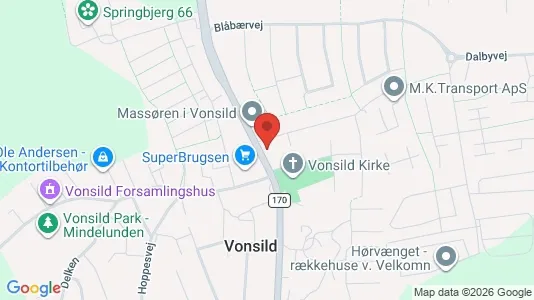 Boligudlejningsejendomme til salg i Kolding - kort over placeringen