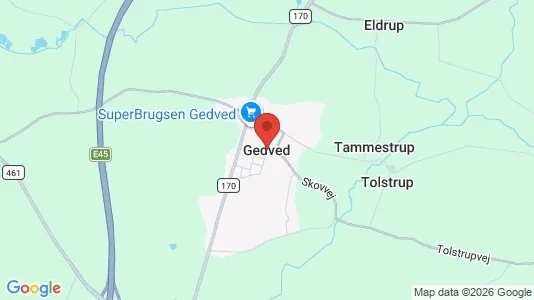 Lagerlokaler til salg i Gedved - kort over placeringen