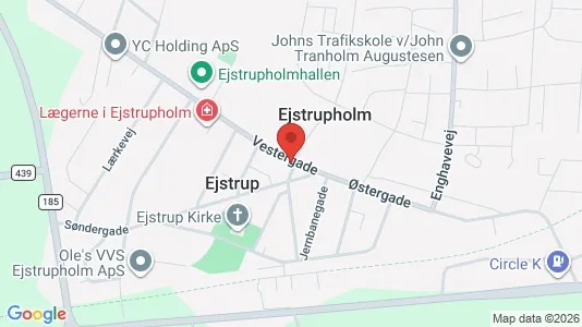 Erhvervslejemål til salg i Ejstrupholm - kort over placeringen