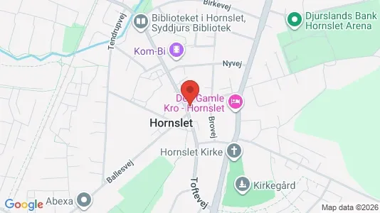 Erhvervslejemål til salg i Hornslet - kort over placeringen