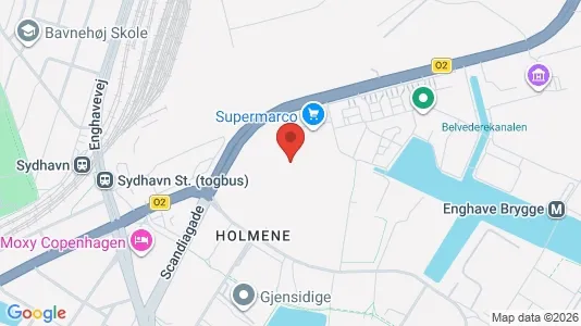 Erhvervslejemål til leje i København SV - kort over placeringen