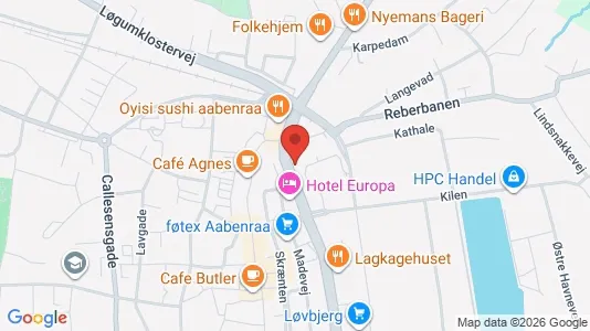 Kontorlokaler til leje i Aabenraa - kort over placeringen