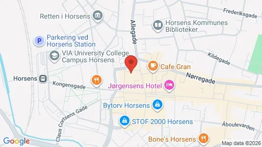 Kontorlokaler til leje i Horsens - kort over placeringen