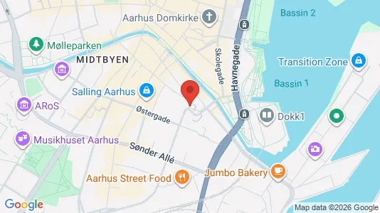 Kontorlokaler til leje i Århus C - kort over placeringen
