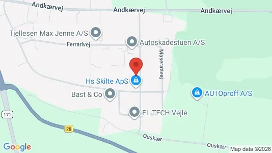 Lagerlokaler til leje i Vejle Centrum - kort over placeringen