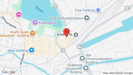 Erhvervslejemål til salg i Kolding - kort over placeringen