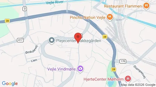 Boligudlejningsejendomme til salg i Vejle Centrum - kort over placeringen