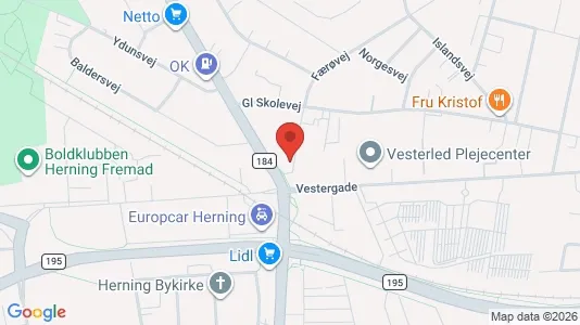 Boligudlejningsejendomme til salg i Herning - kort over placeringen