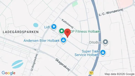 Erhvervslejemål til leje i Holbæk - kort over placeringen