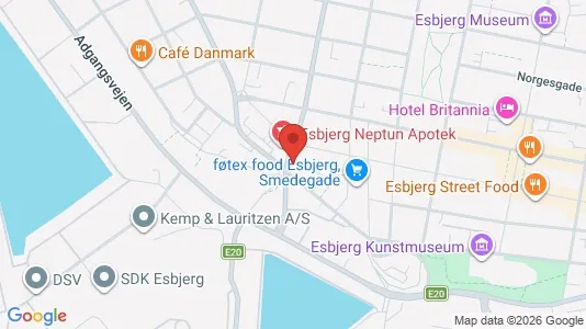 Erhvervslejemål til salg i Esbjerg Centrum - kort over placeringen
