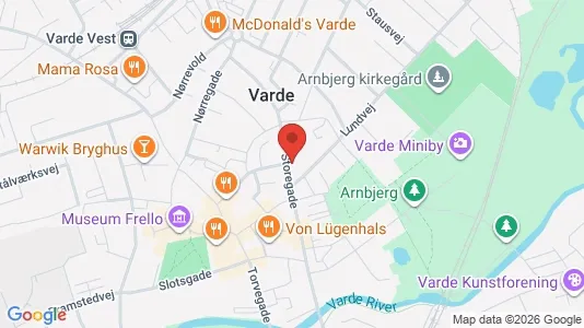 Erhvervslejemål til leje i Varde - kort over placeringen