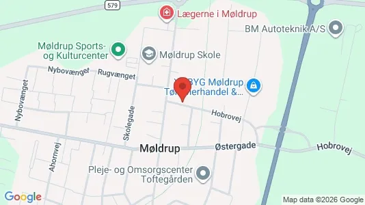 Lagerlokaler til salg i Møldrup - kort over placeringen