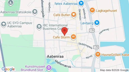 Kontorlokaler til leje i Aabenraa - kort over placeringen