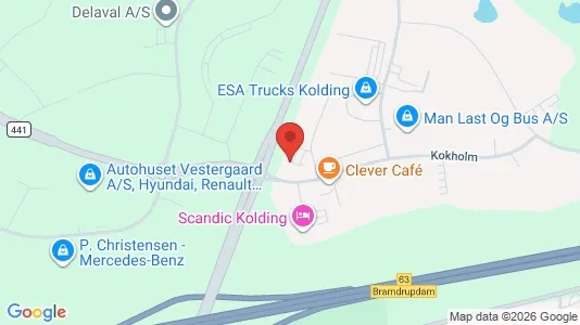 Kontorlokaler til leje i Kolding - kort over placeringen