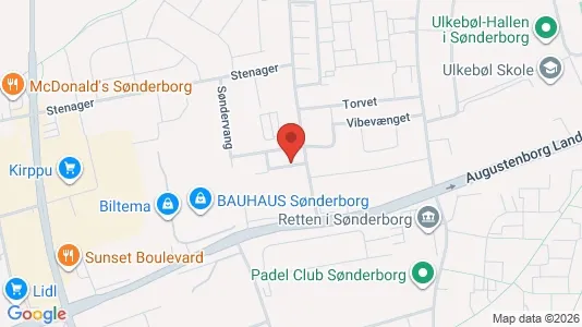 Lagerlokaler til leje i Sønderborg - kort over placeringen