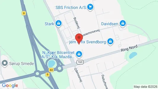 Kontorlokaler til leje i Svendborg - kort over placeringen