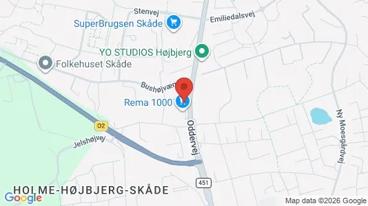 Kliniklokaler til leje i Højbjerg - kort over placeringen