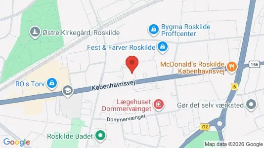 Erhvervslejemål til leje i Roskilde - kort over placeringen